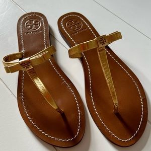 GOLD TORY BURCH SANDALS, size 9